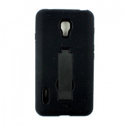 LG Optimus F7 Armor Hybrid Case with Stand (Black-Black)
